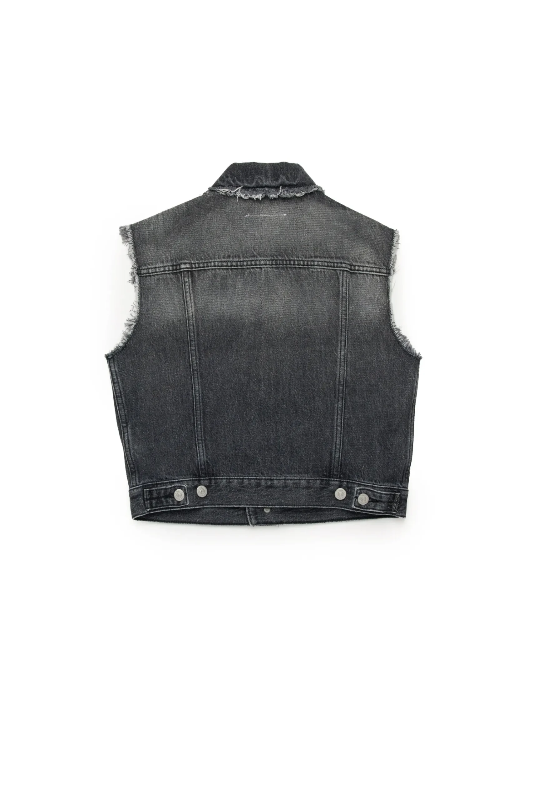 Jackets And Padded Jackets | Denim-Mania>MM6 MAISON MARGIELA Sleeveless black denim jacket Denim Black