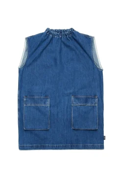 Dresses | Denim-Mania>MM6 MAISON MARGIELA Sleeveless dress in lightweight denim with pockets blue denim