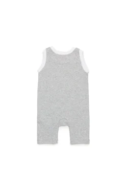 Newborn (0-12M)>DIESEL Sleeveless jumpsuit with Born for Success graphics grey melange