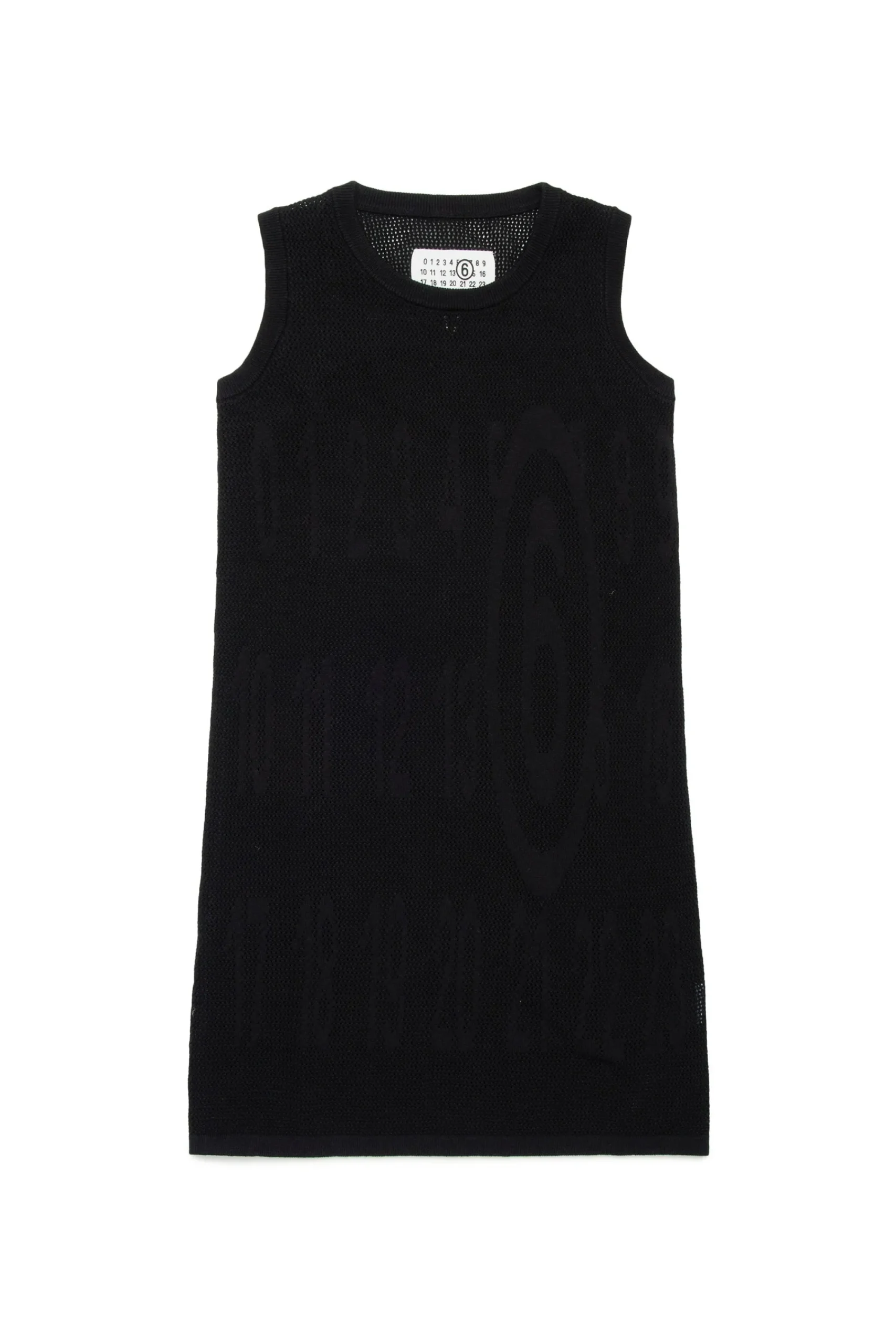 Dresses>MM6 MAISON MARGIELA Sleeveless mesh dress with Stretched logo black