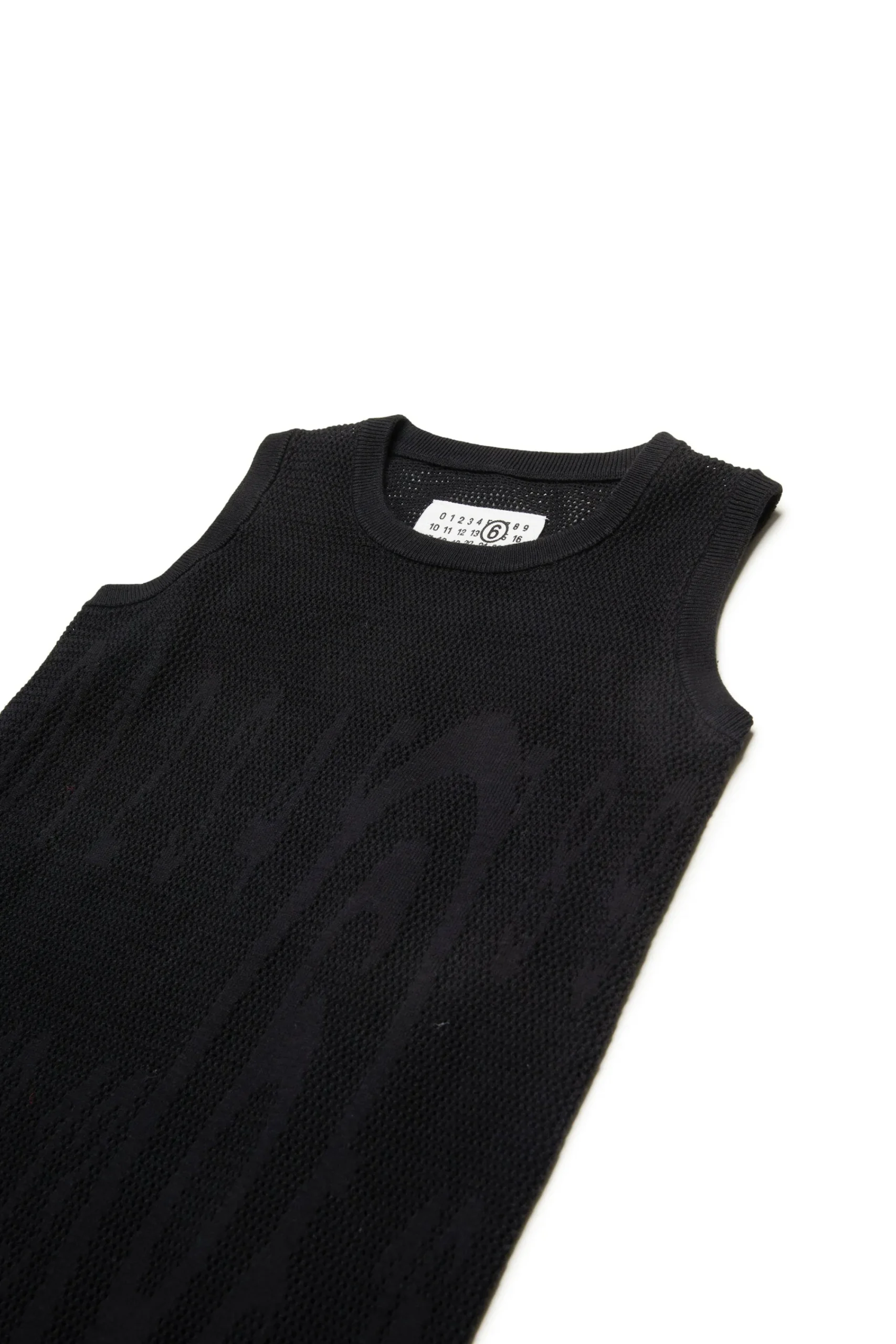 Dresses>MM6 MAISON MARGIELA Sleeveless mesh dress with Stretched logo black
