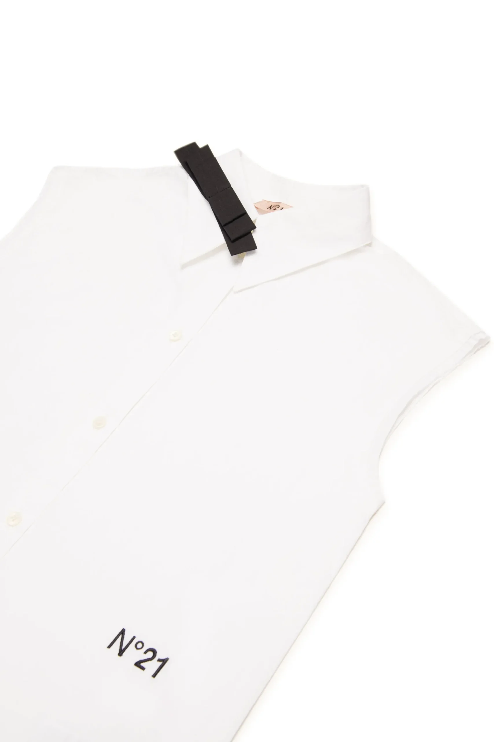 Shirts>N°21 Sleeveless poplin shirt with bow white