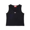 T-Shirts | Activewear>DIESEL Sleeveless top with patch black