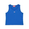 T-Shirts | Activewear>DIESEL Sleeveless top with patch bright bluette