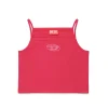 T-Shirts | Oval D By Diesel>DIESEL Sleeveless top with rhinestone Oval D logo strawberry pink