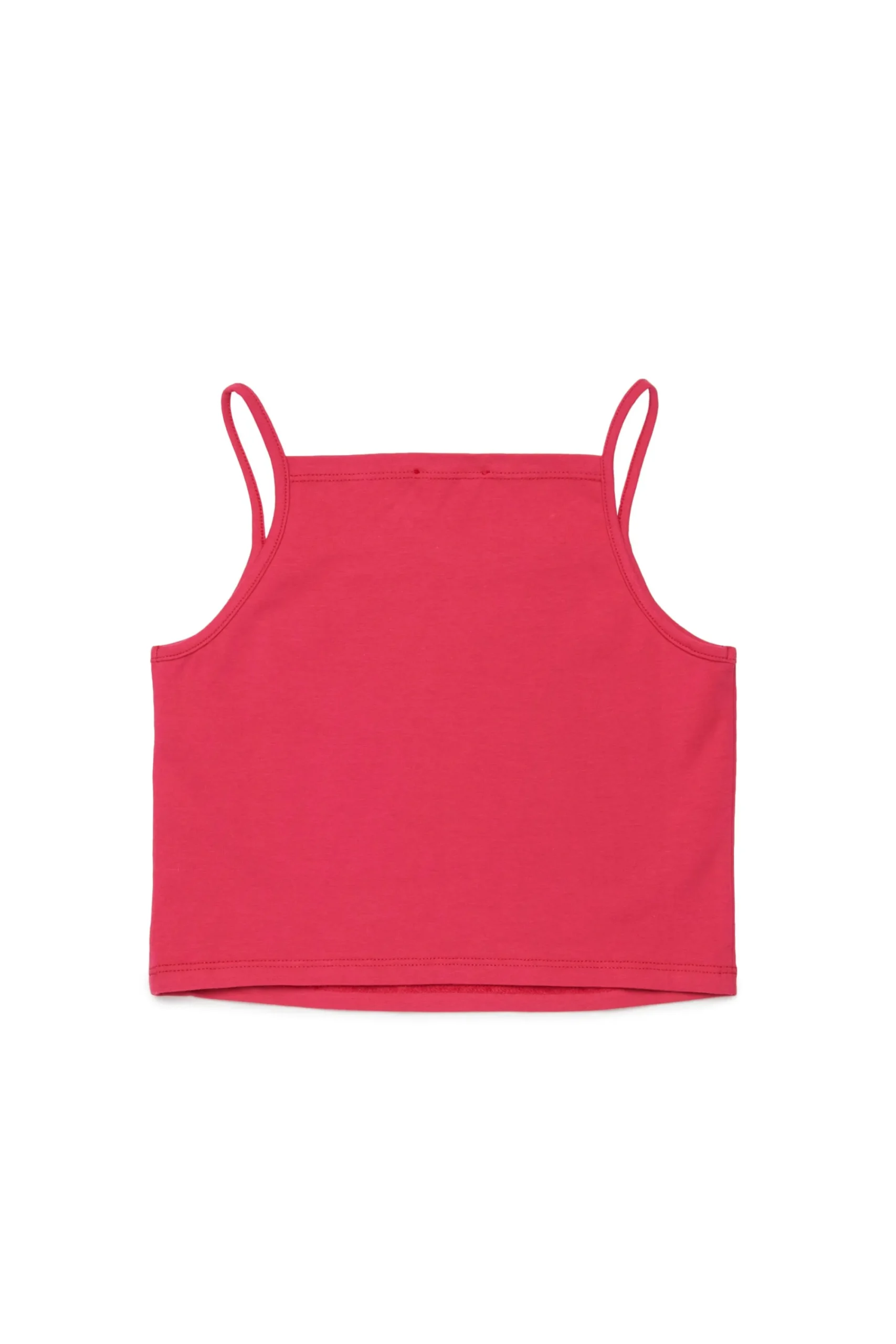 T-Shirts | Oval D By Diesel>DIESEL Sleeveless top with rhinestone Oval D logo strawberry pink