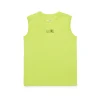 T-Shirts | Logomania>MM6 MAISON MARGIELA Sleeveless T-shirt branded with numeric logo fluo green