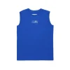 T-Shirts | Logomania>MM6 MAISON MARGIELA Sleeveless T-shirt branded with numeric logo brilliant blu