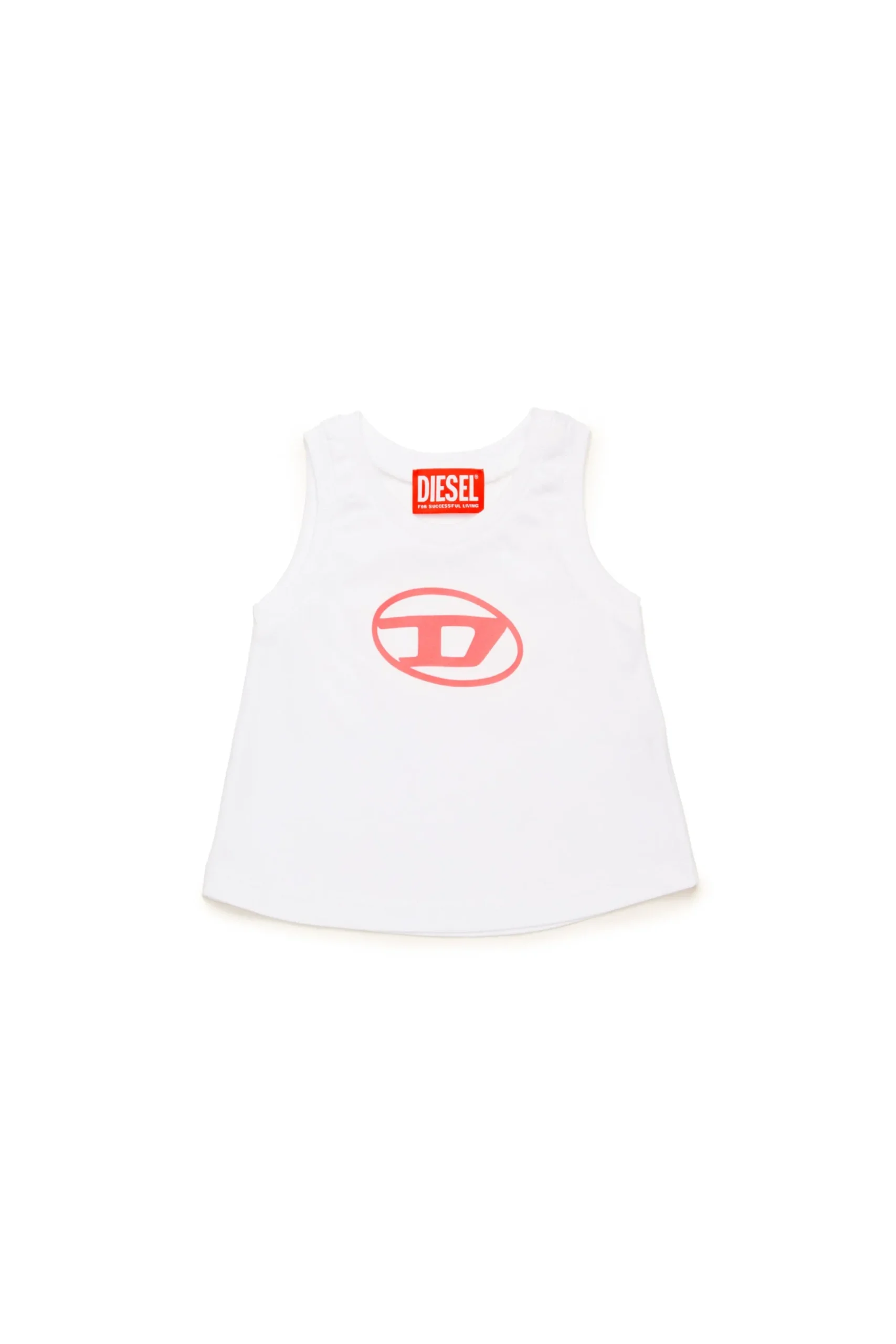 Swimwear | Oval D By Diesel>DIESEL Sleeveless T-shirt branded with Oval D logo white