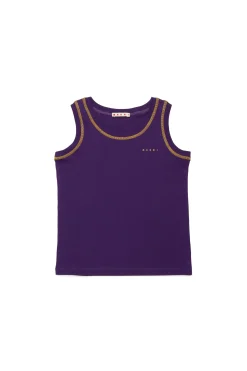 T-Shirts | Activewear>MARNI Sleeveless T-shirt with contrasting seams violet