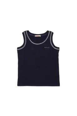 T-Shirts | Activewear>MARNI Sleeveless T-shirt with contrasting seams blue navy