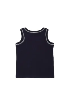 T-Shirts | Activewear>MARNI Sleeveless T-shirt with contrasting seams blue navy
