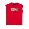 T-Shirts | Logomania>DSQUARED2 Sleeveless T-shirt with Milano logo tango red