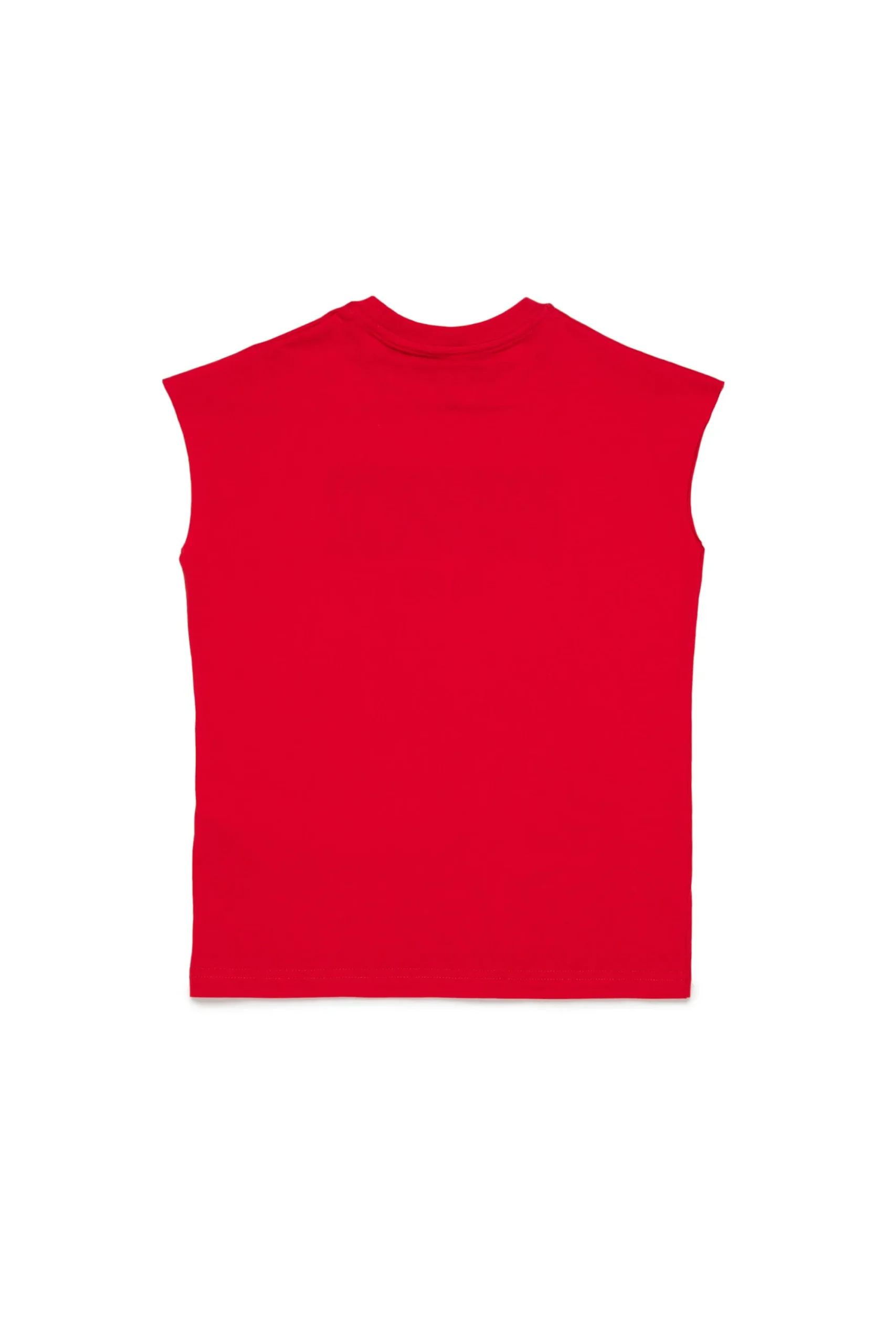 T-Shirts | Logomania>DSQUARED2 Sleeveless T-shirt with Milano logo tango red
