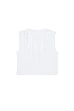 T-Shirts | Party Looks>MM6 MAISON MARGIELA Sleeveless T-shirt with gathers white