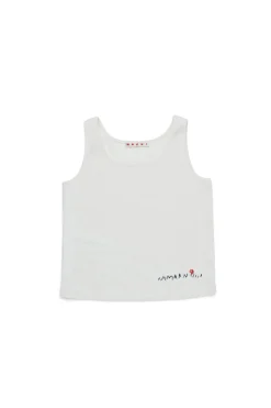 T-Shirts>MARNI Sleeveless T-shirt with Flower logo hangtag yellow