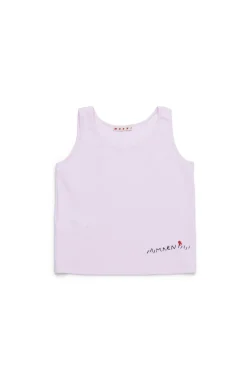 T-Shirts>MARNI Sleeveless T-shirt with Flower logo light pink