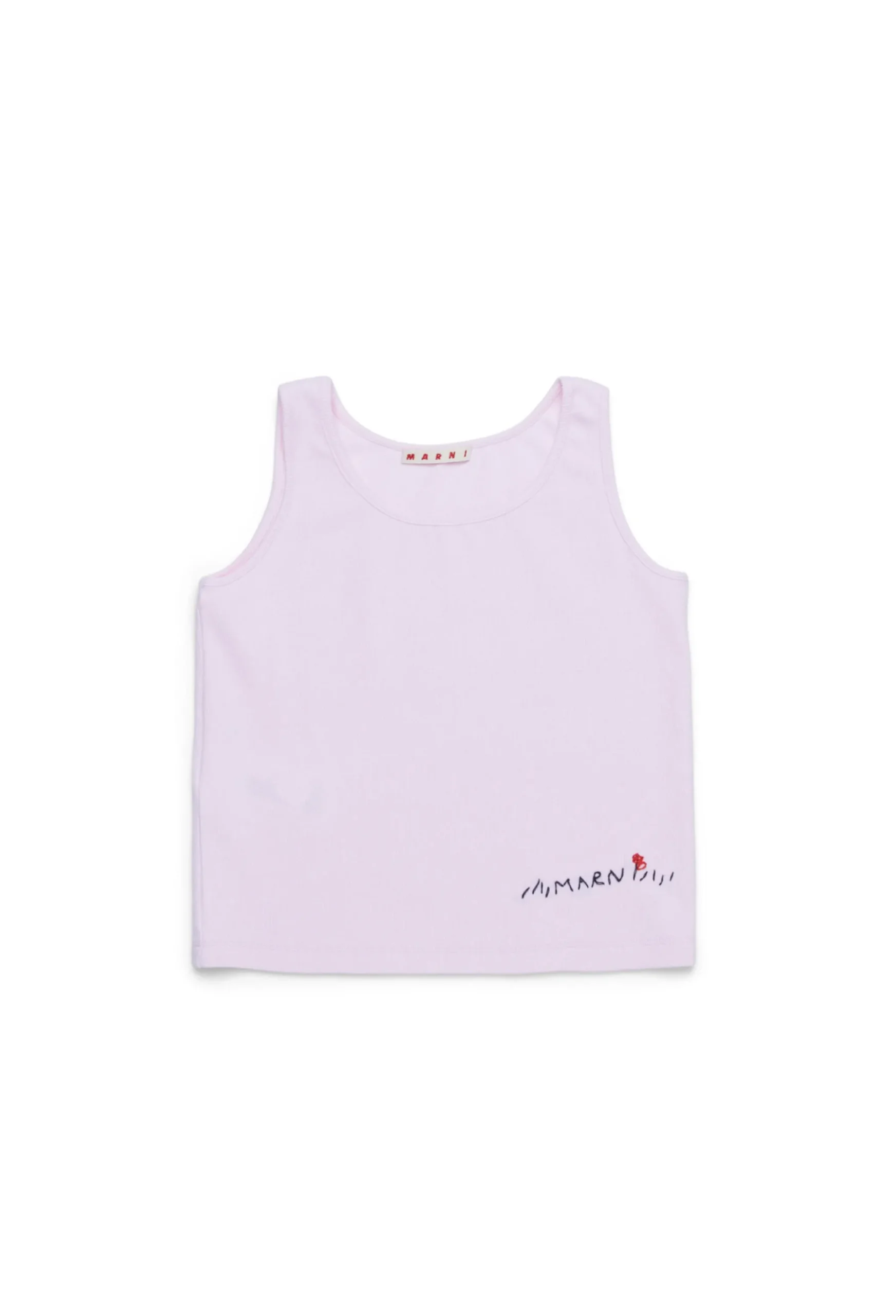 T-Shirts>MARNI Sleeveless T-shirt with Flower logo light pink