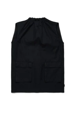 Dresses>MM6 MAISON MARGIELA Sleeveless twill dress with pockets black
