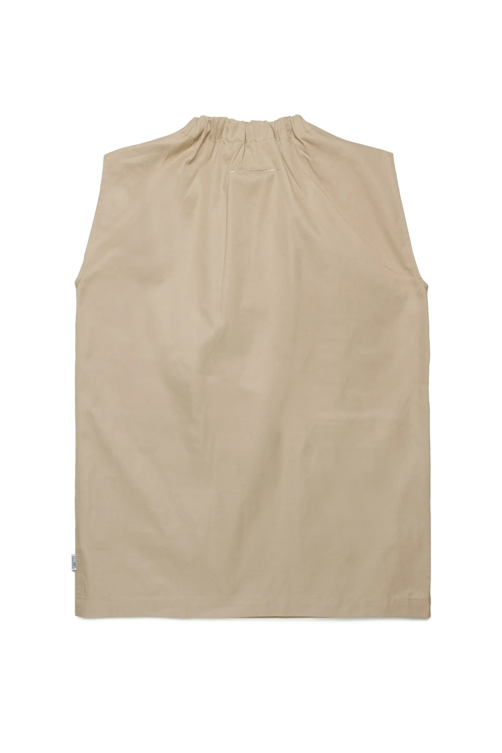 Dresses>MM6 MAISON MARGIELA Sleeveless twill dress with pockets beige