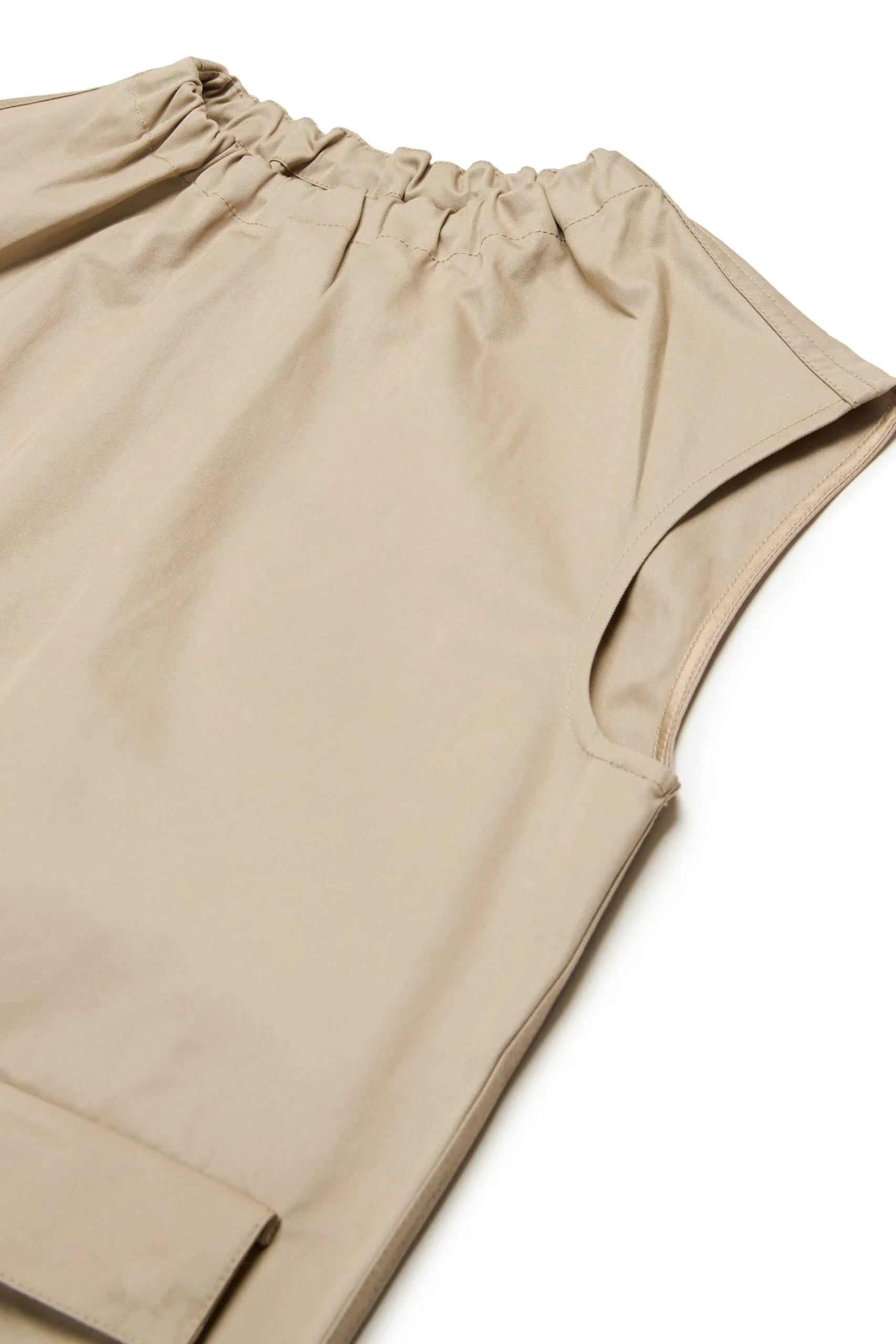 Dresses>MM6 MAISON MARGIELA Sleeveless twill dress with pockets beige