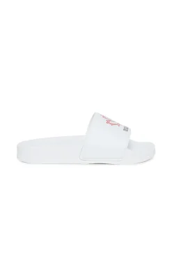Swimwear | Swimwear>DSQUARED2 Slide slippers with Maple Leaf outline white