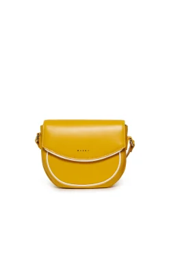 Bags And Backpacks>MARNI Smile Bag in coated fabric with shoulder strap intense yellow
