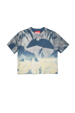 Knitwear>DIESEL Solarised denim-effect knit top blue denim