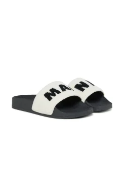 Slippers And Sandals | Slippers And Sandals>MARNI Sponge slide slippers with maxi logo white
