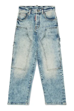 Denim-Mania | Denim-Mania>DSQUARED2 Straight jeans with marbled effect - Loose blue denim
