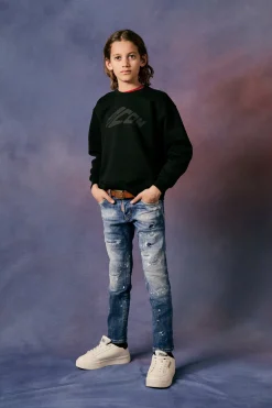 Jeans | Denim-Mania>DSQUARED2 Straight jeans with tears and stains - Clement blue denim