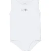 T-Shirts | T-Shirts>MM6 MAISON MARGIELA Stretch jersey bodysuit with Numeric logo white
