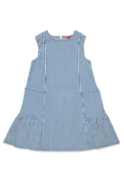 Dresses>MAX&Co. Striped denim sleeveless dress blue denim