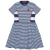 Dresses>MAX&Co. Striped dress with patches bluette