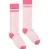 Socks | Party Looks>MARNI Striped nylon socks light pink