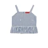 Shirts>MAX&Co. Striped poplin shoulder straps shirt royal blue