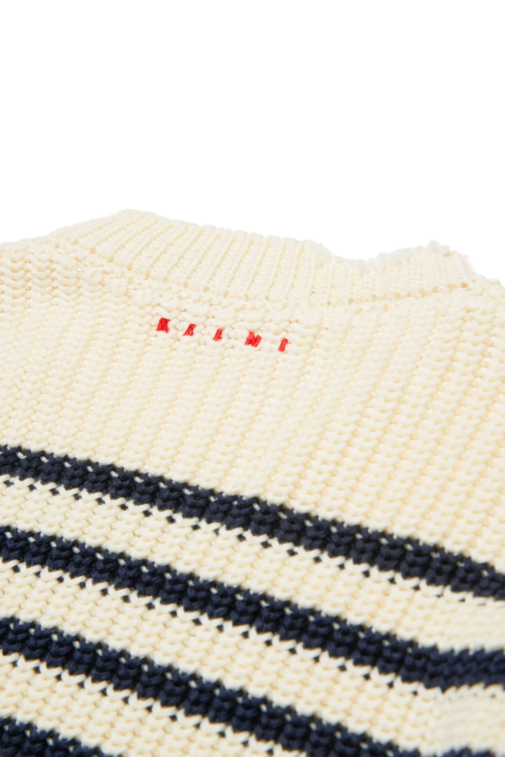 Knitwear | Knitwear>MARNI Striped pullover with rips blue navy