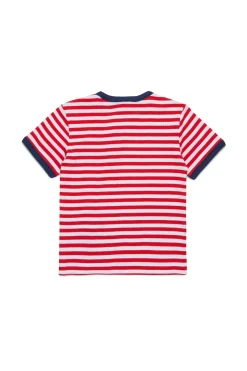 T-Shirts>MAX&Co. Striped T-shirt with logo fiery red