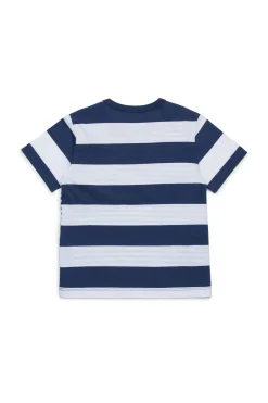 T-Shirts>MAX&Co. Striped T-shirt with patches bluette
