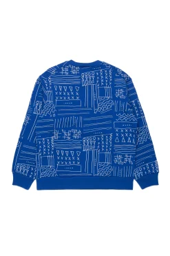 Sweatshirts | Sweatshirts>MARNI Sweatshirt with Black Board graphics blue