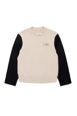 Sweatshirts | Sweatshirts>MM6 MAISON MARGIELA Sweatshirt with blazer sleeves beige