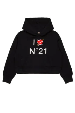 Sweatshirts | Logomania>N°21 Sweatshirt with I Love graphics black