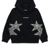 Sweatshirts>DSQUARED2 Sweatshirt with mesh and crystals stars black
