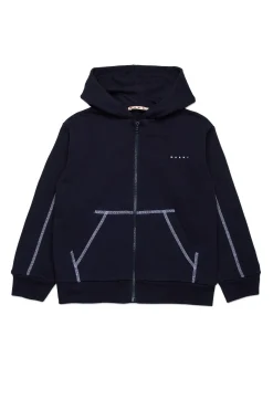 Sweatshirts | Activewear>MARNI Sweatshirt with zip and contrasting seams blue navy