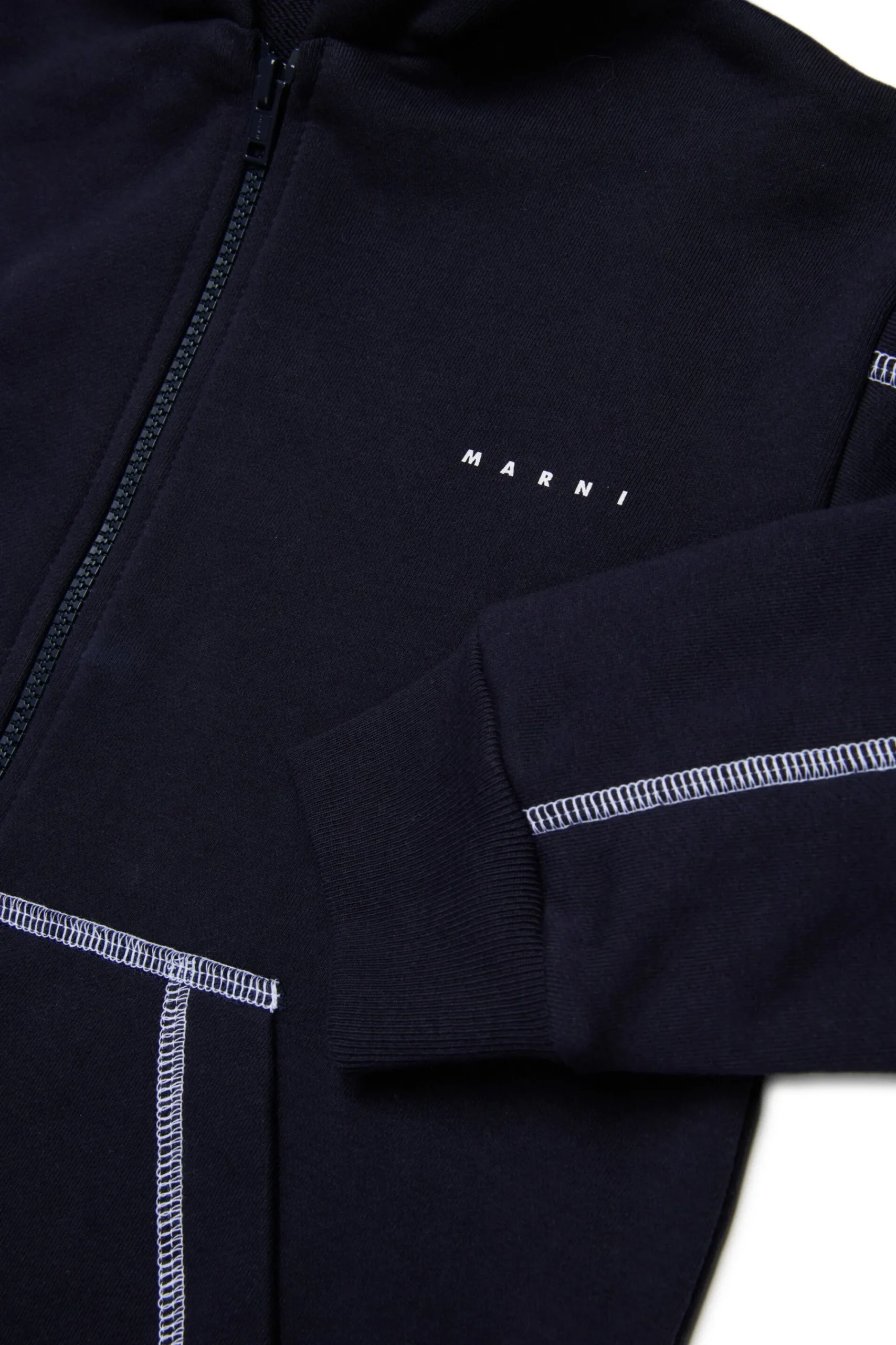 Sweatshirts | Activewear>MARNI Sweatshirt with zip and contrasting seams blue navy