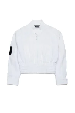 Jackets And Padded Jackets | Logomania>DSQUARED2 Technical cotton branded jacket white