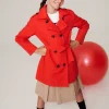 Jackets And Padded Jackets>MAX&Co. Technical cotton trench coat fiery red