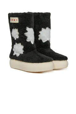 Boots And Combat Boots | Boots And Combat Boots>MARNI Teddy midi boots with stars black