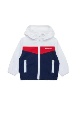 Jackets And Padded Jackets | Activewear>DSQUARED2 Tennis-style colourblock windbreaker jacket dark blue