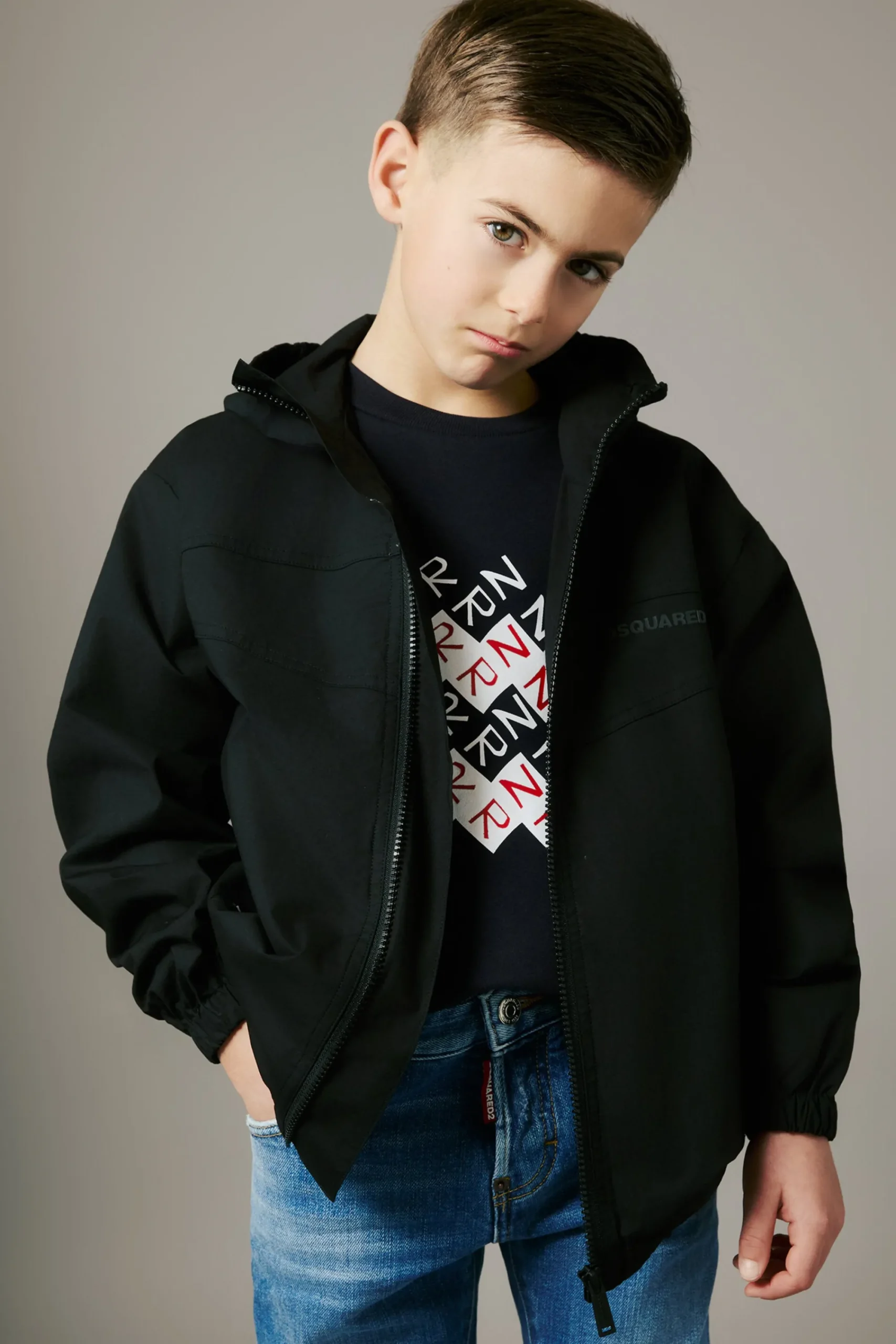 Jackets And Padded Jackets | Activewear>DSQUARED2 Tennis-style windbreaker jacket black